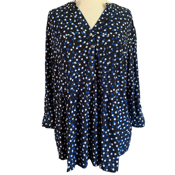 Tops Plus Size 34 Sleeve Black Blue White Womens